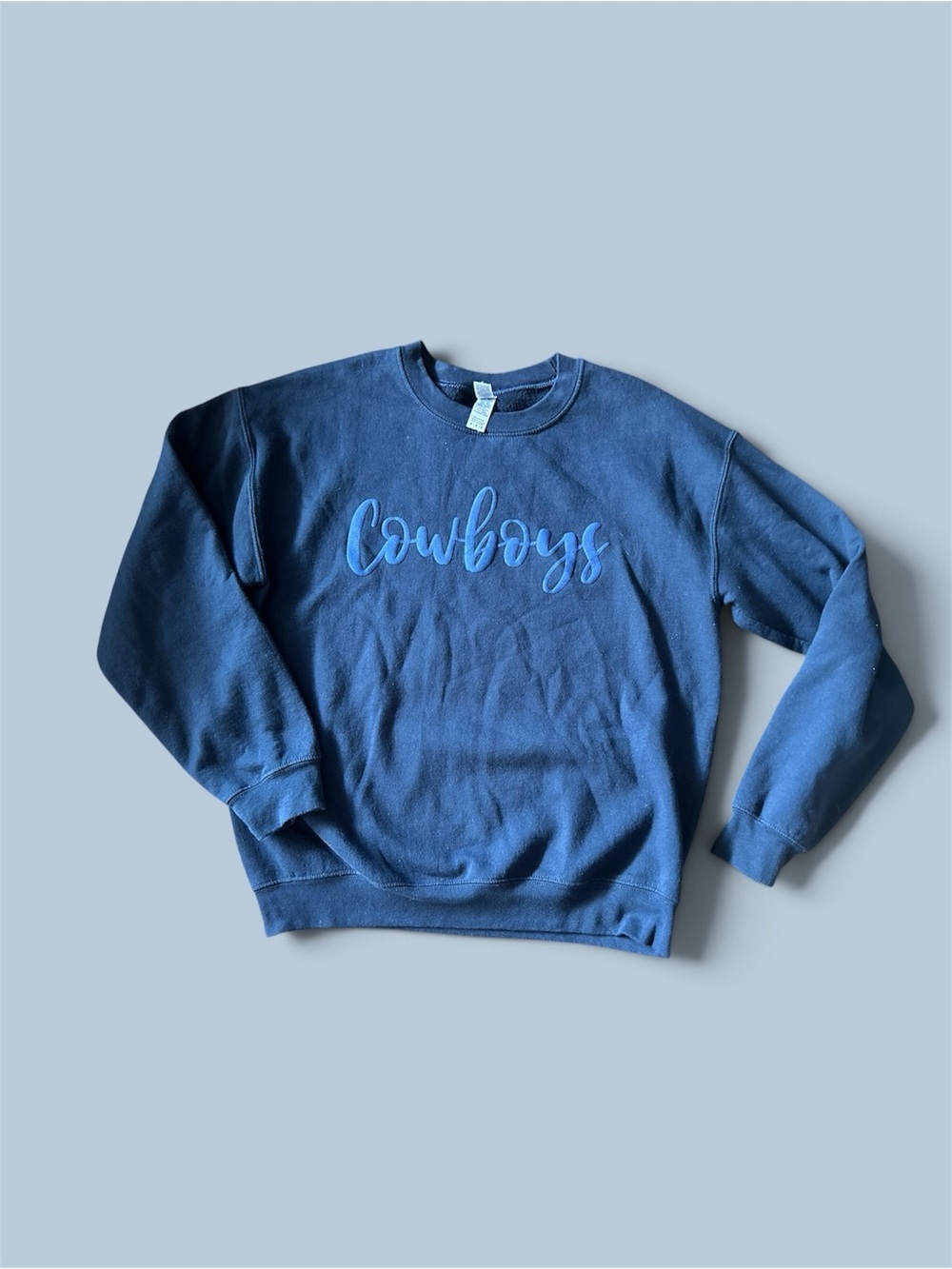 Blue "Cowboys" Crewneck Sweatshirt - Womens Classic Pullover